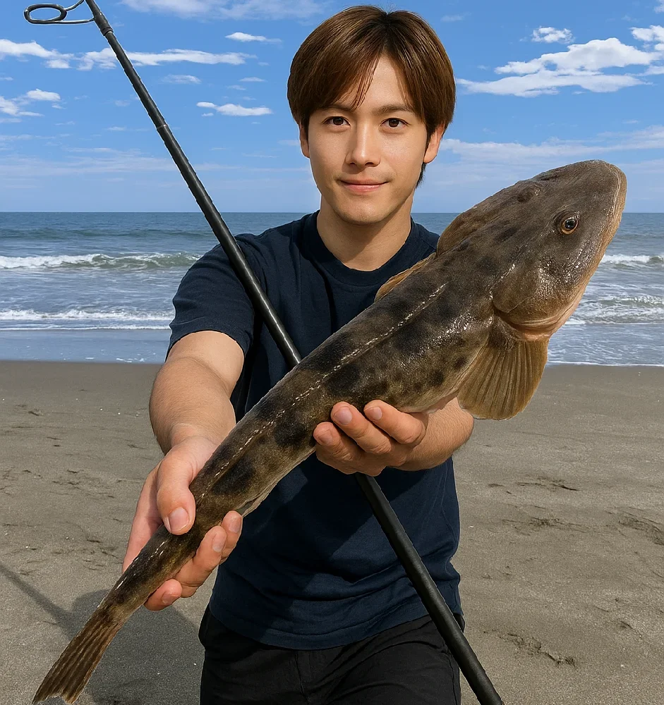 三島海岸でマゴチを釣る久良木