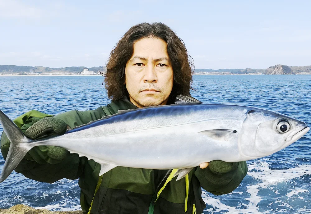 黒鼻崎で青物を釣る岸本