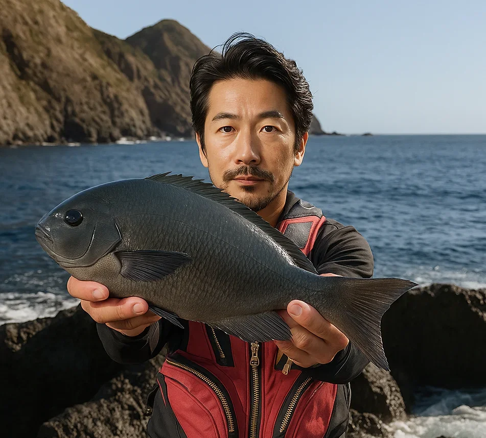 吉田大根でグレを釣る佐々木