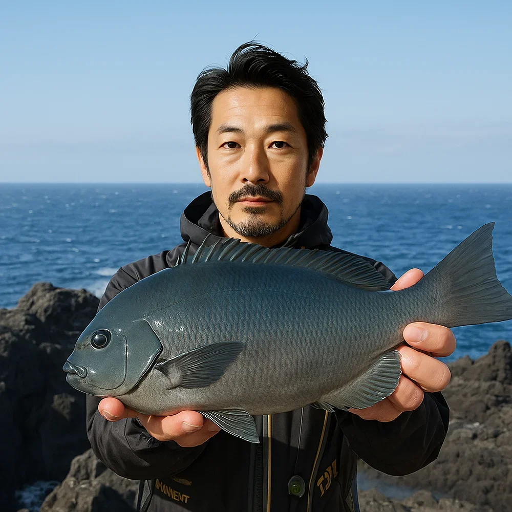 モズガ根でメジナを釣る佐々木