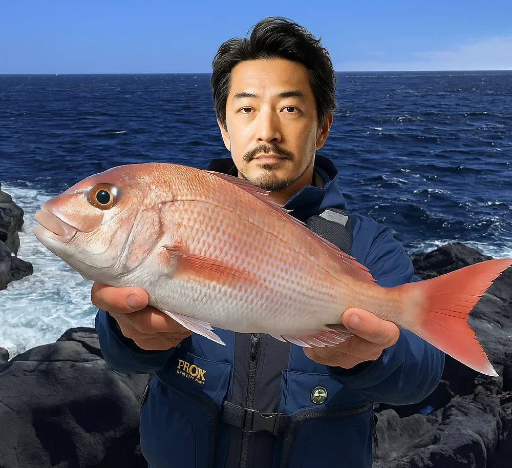 イガイガ根でマダイを釣る佐々木