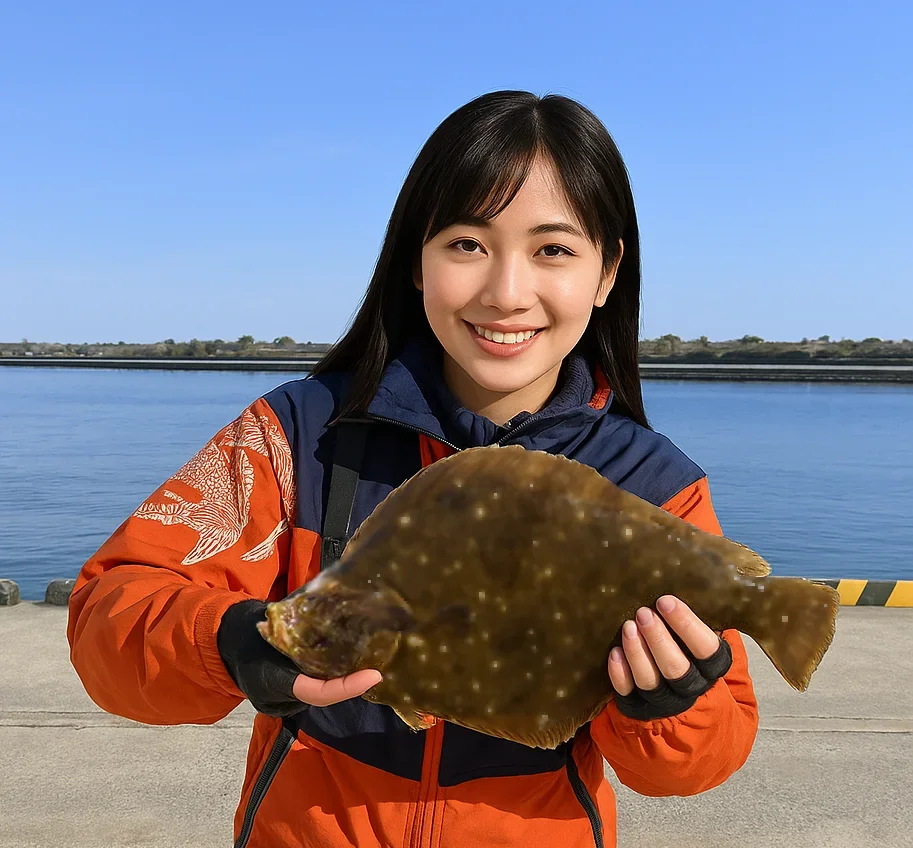 銚子外港でカレイを釣る黒川