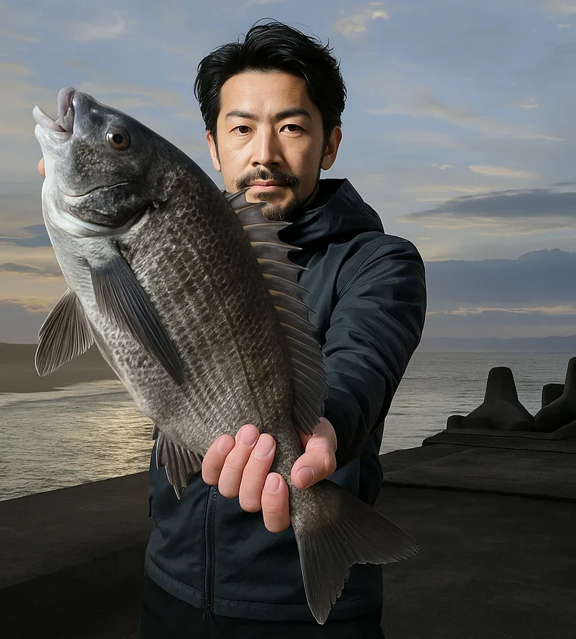 京知釜ヘッドランドでクロダイを釣る佐々木