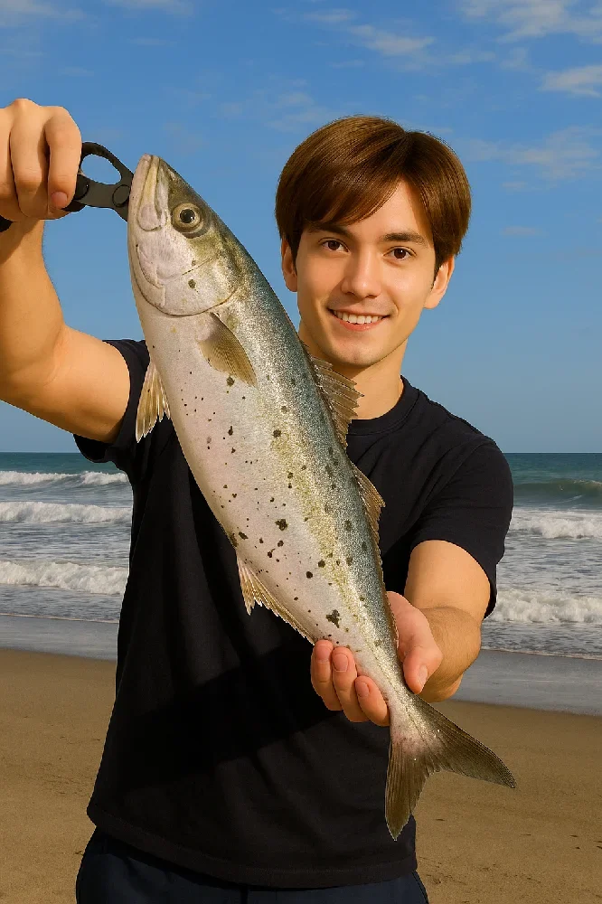 清水海岸でイナダを釣る久良木
