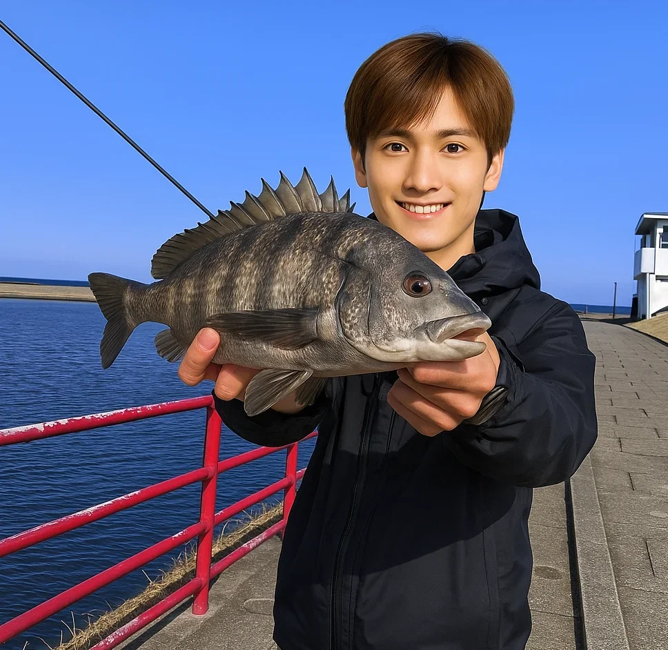 みなとまち海浜公園でクロダイを釣る久良木