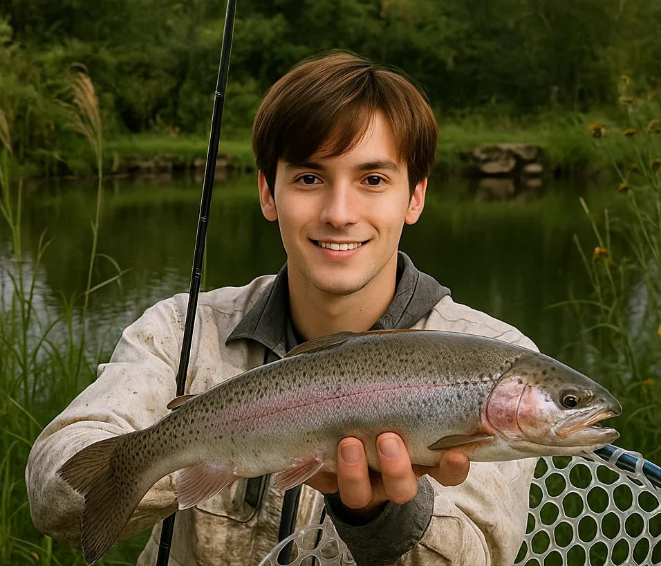 FishingArea尻別川でニジマスを釣る久良木