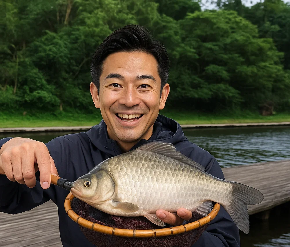 富里乃堰でヘラブナを釣る勝田