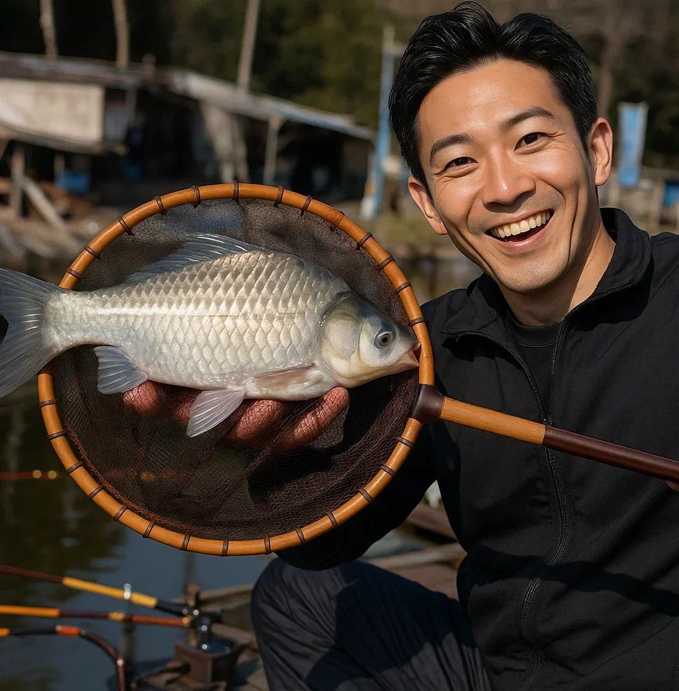 ひだ池でヘラブナを釣る勝田