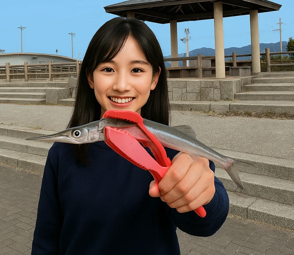 豊川浄化センターでサヨリを釣る黒川