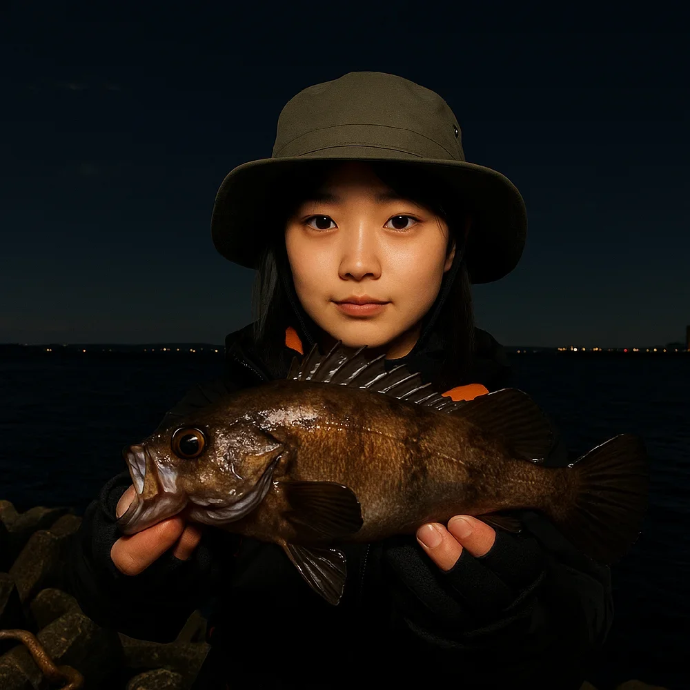 小佐漁港でメバルを釣る森永