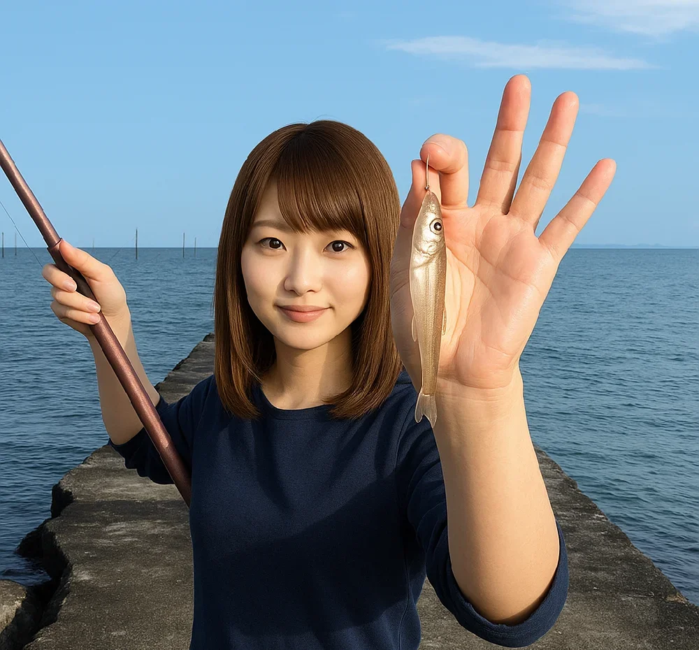 内海新港でキスを釣る山際