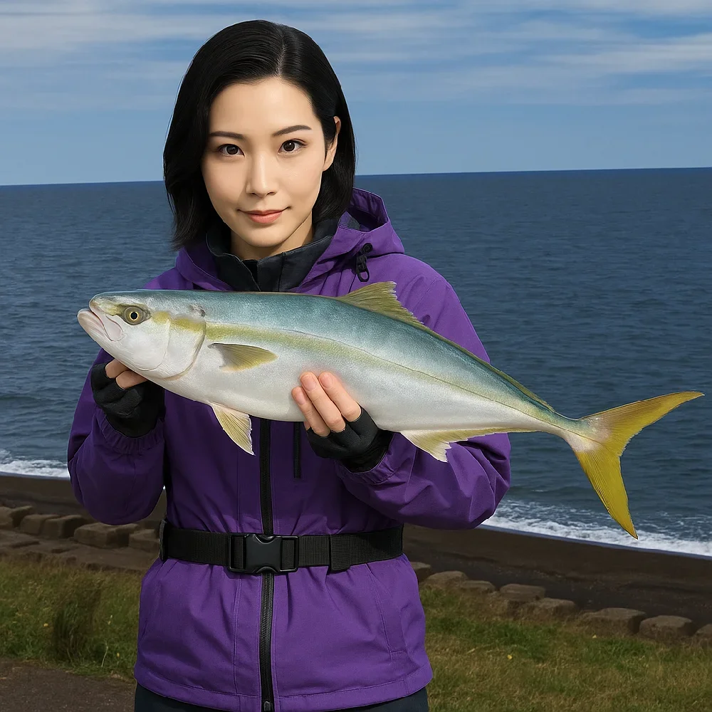 上下浜でイナダを釣った八重田