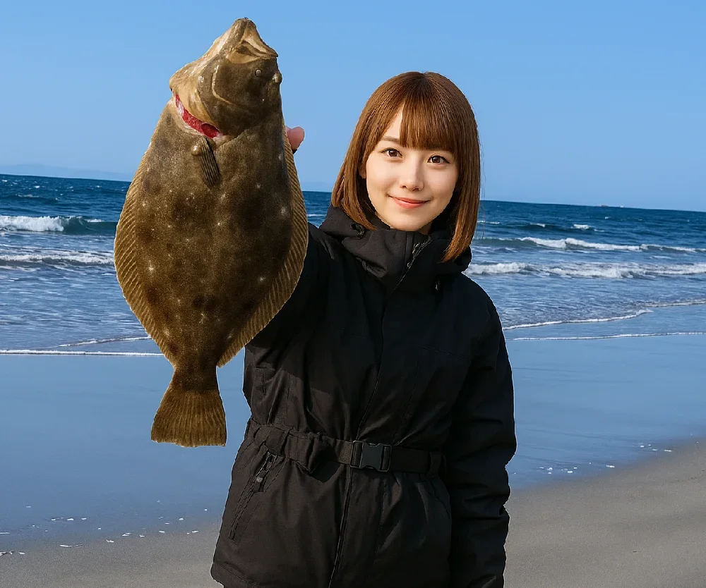 平砂浦でヒラメを釣る山際