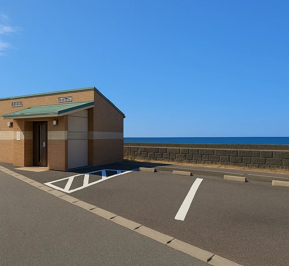 龍島港のトイレと駐車場