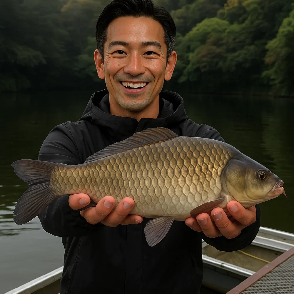 笹川湖でヘラブナを釣る勝田