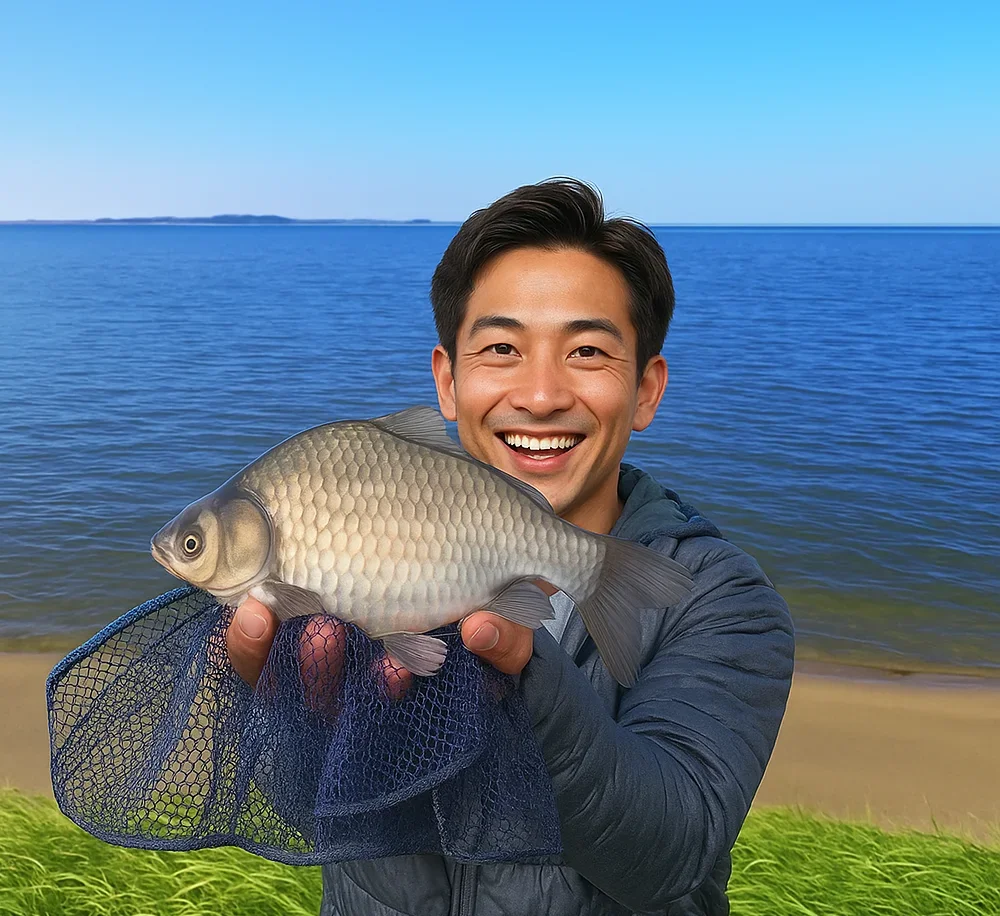 霞ヶ浦でヘラブナを釣る勝田