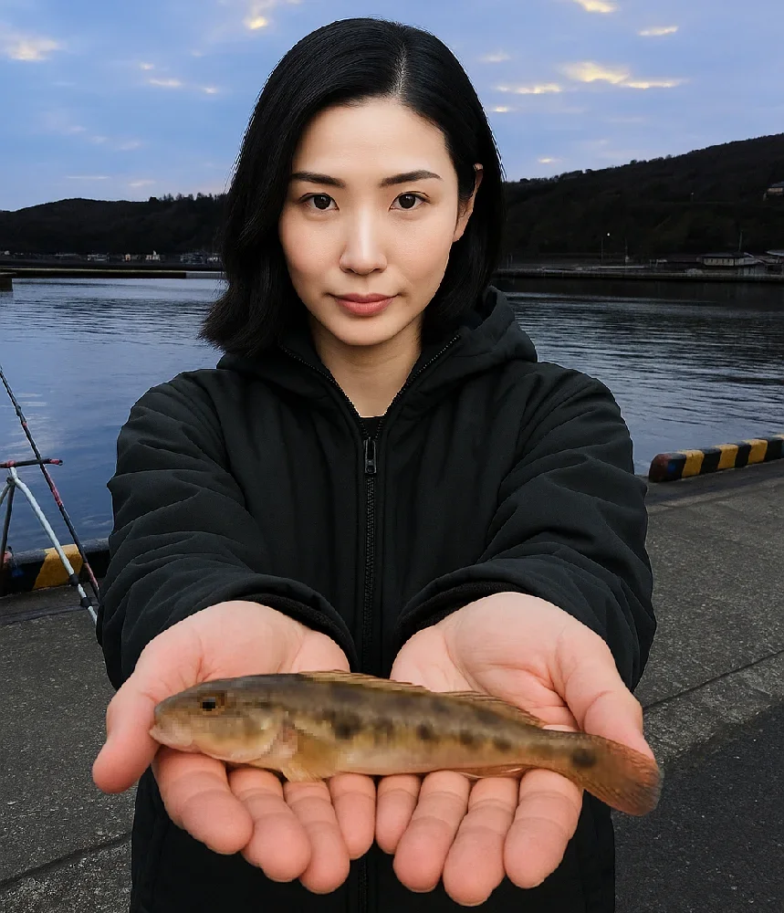 増毛港でハゼを釣る八重田