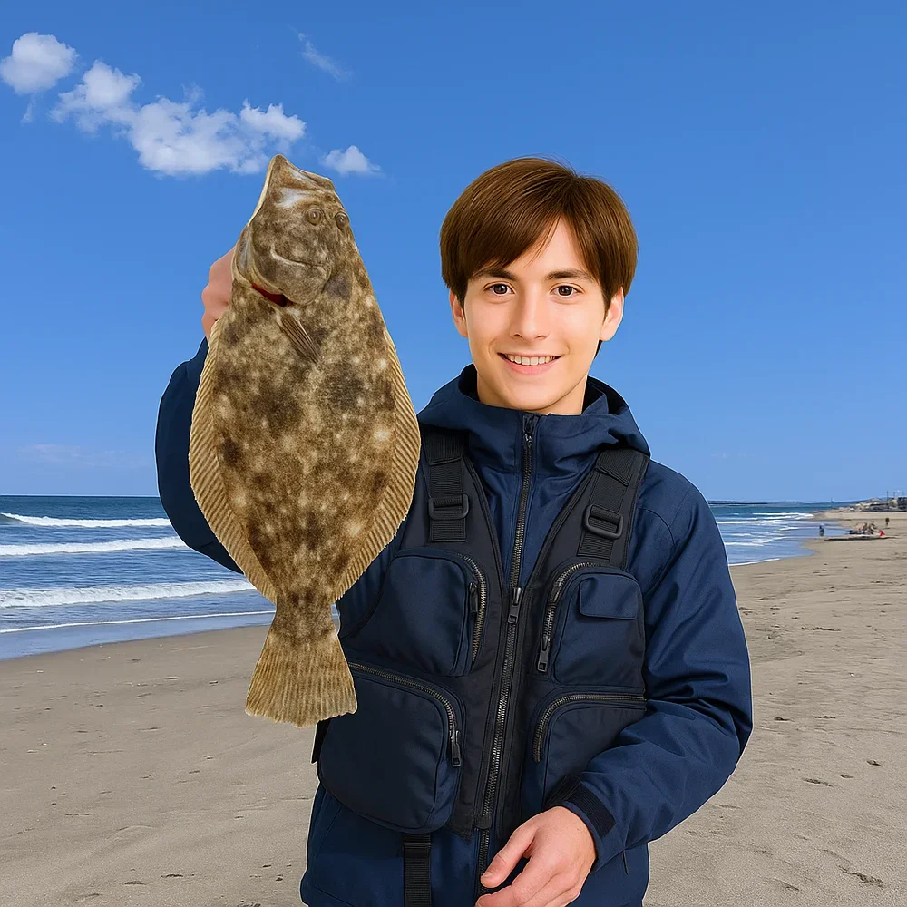 大竹海岸でヒラメを釣る久良木