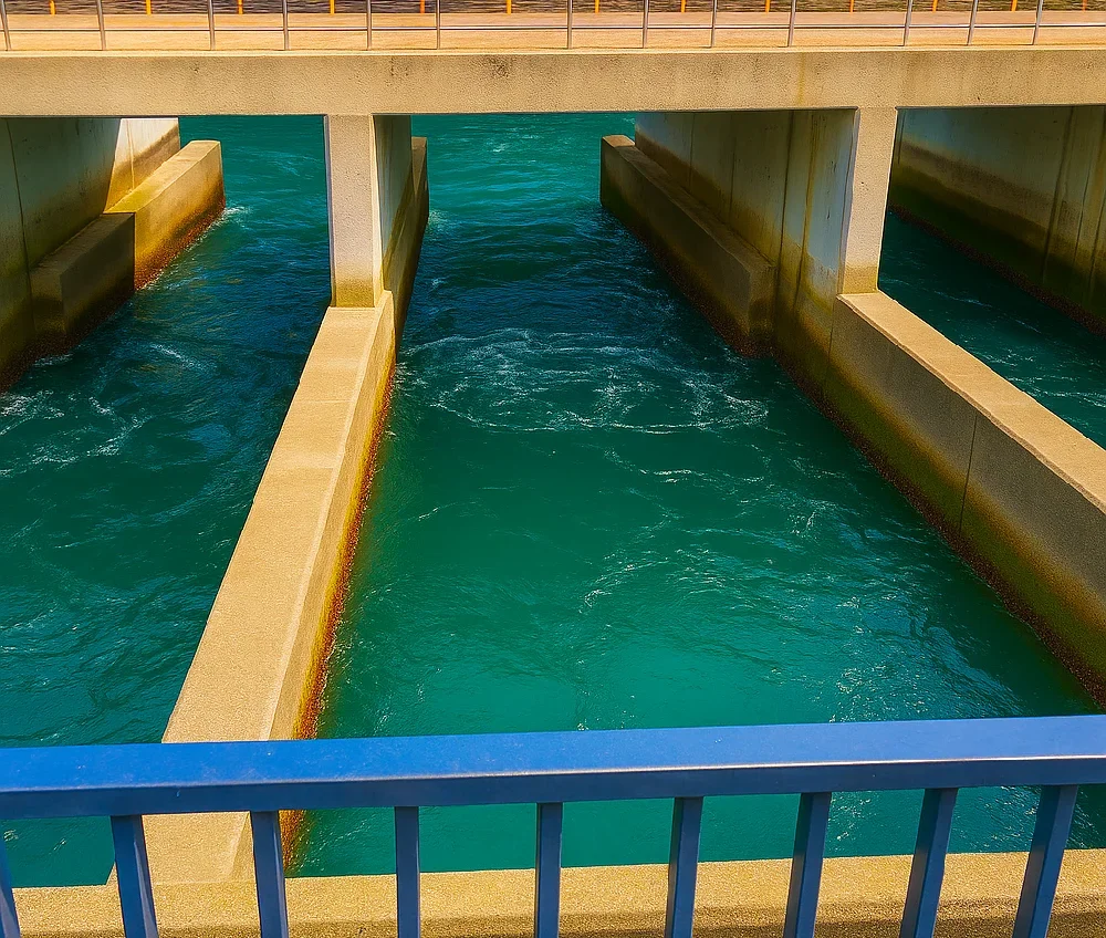 碧南釣り広場の排水口