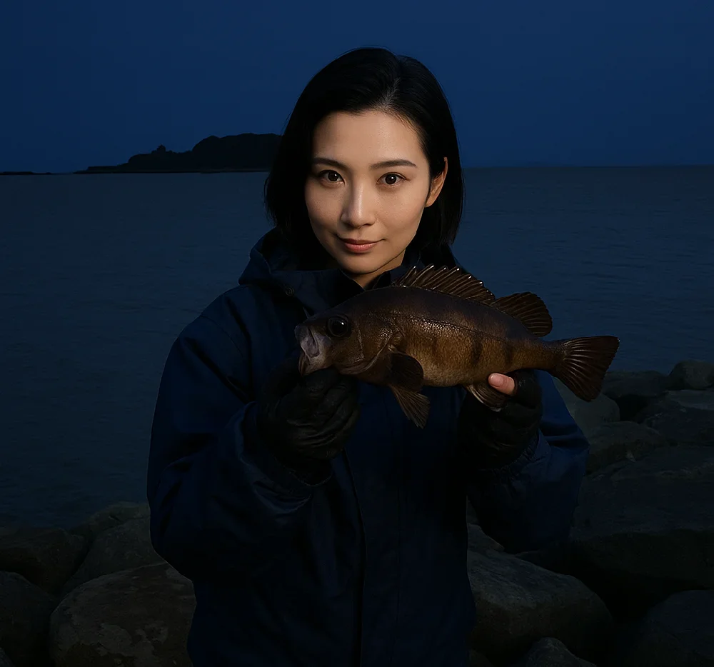龍島港でメバルを釣る八重田