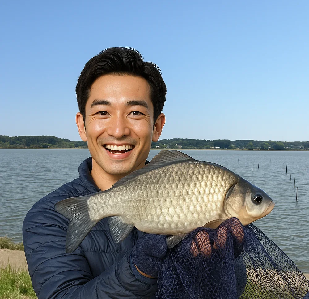 北浦でヘラブナを釣る勝田
