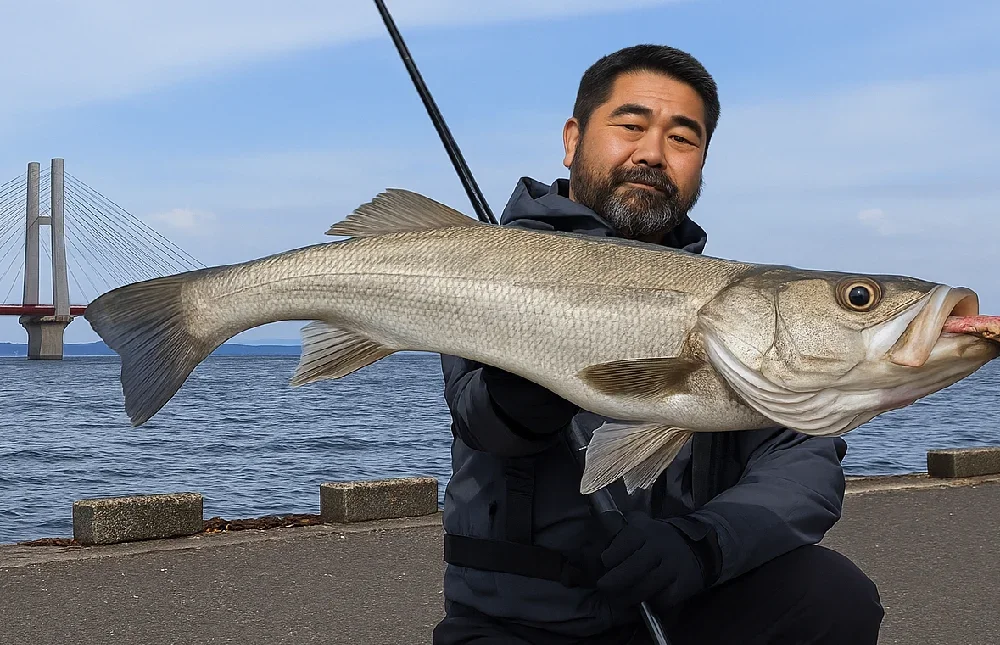 銚子港でシーバスを釣る楢崎