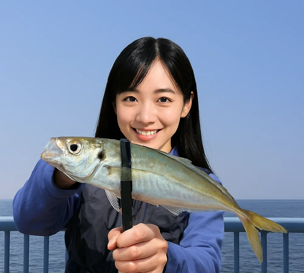 大黒海釣り施設でアジを釣る黒川
