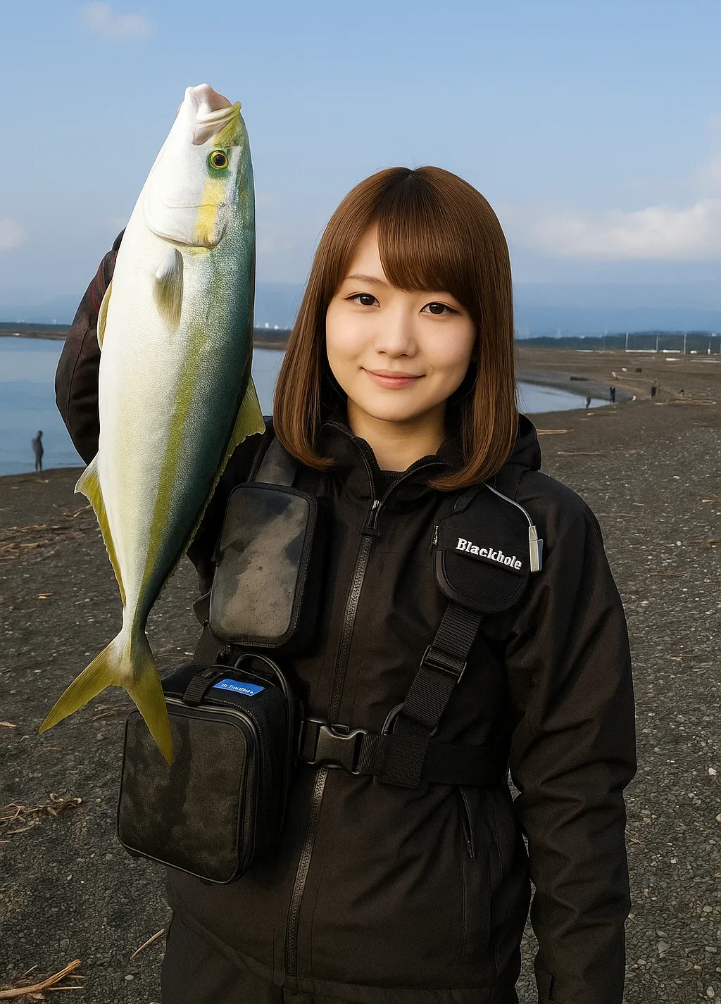 千本浜海岸でイナダを釣る山際