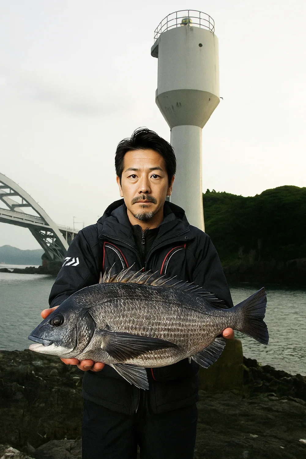 苗我島でチヌを釣る佐々木