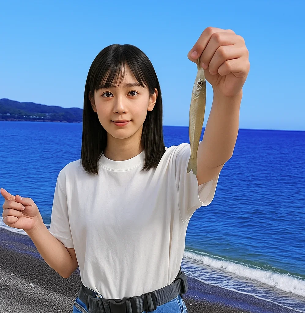 富田浜でキスを釣る国生