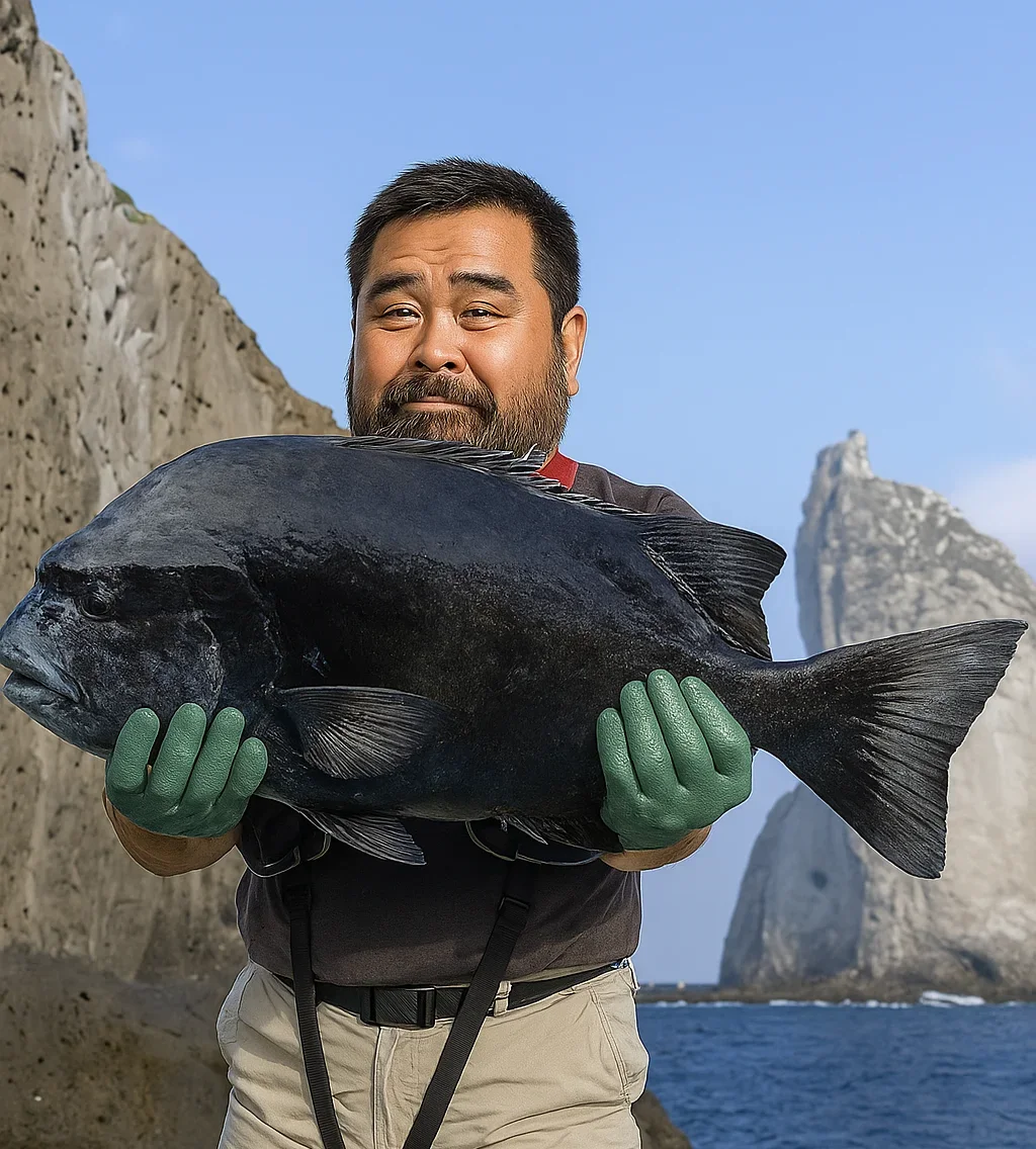 三本岳でクチジロを釣る楢崎