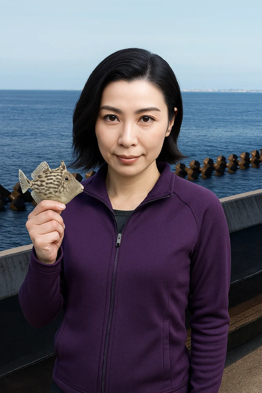広野海岸公園でカワハギを釣る八重田