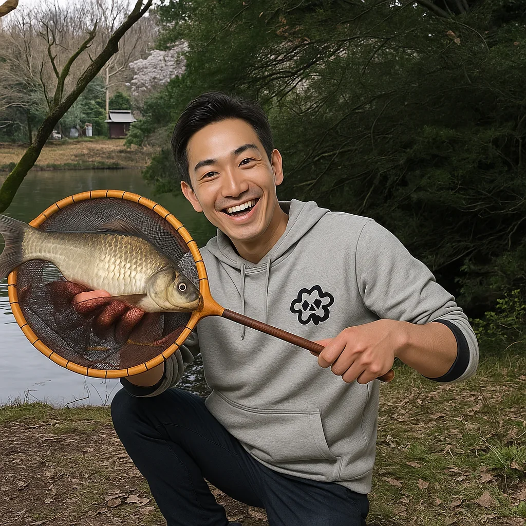 一碧湖でヘラブナを釣る勝田
