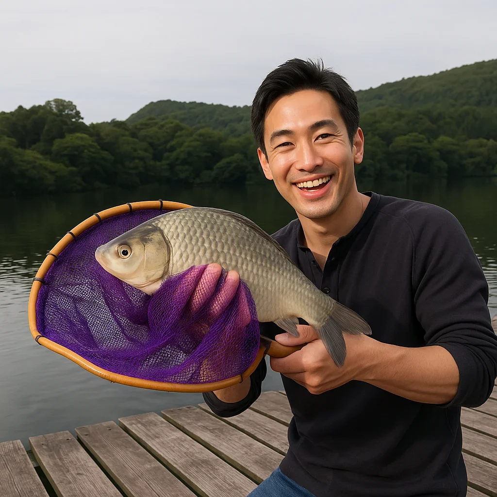 早霧湖でヘラブナを釣る勝田