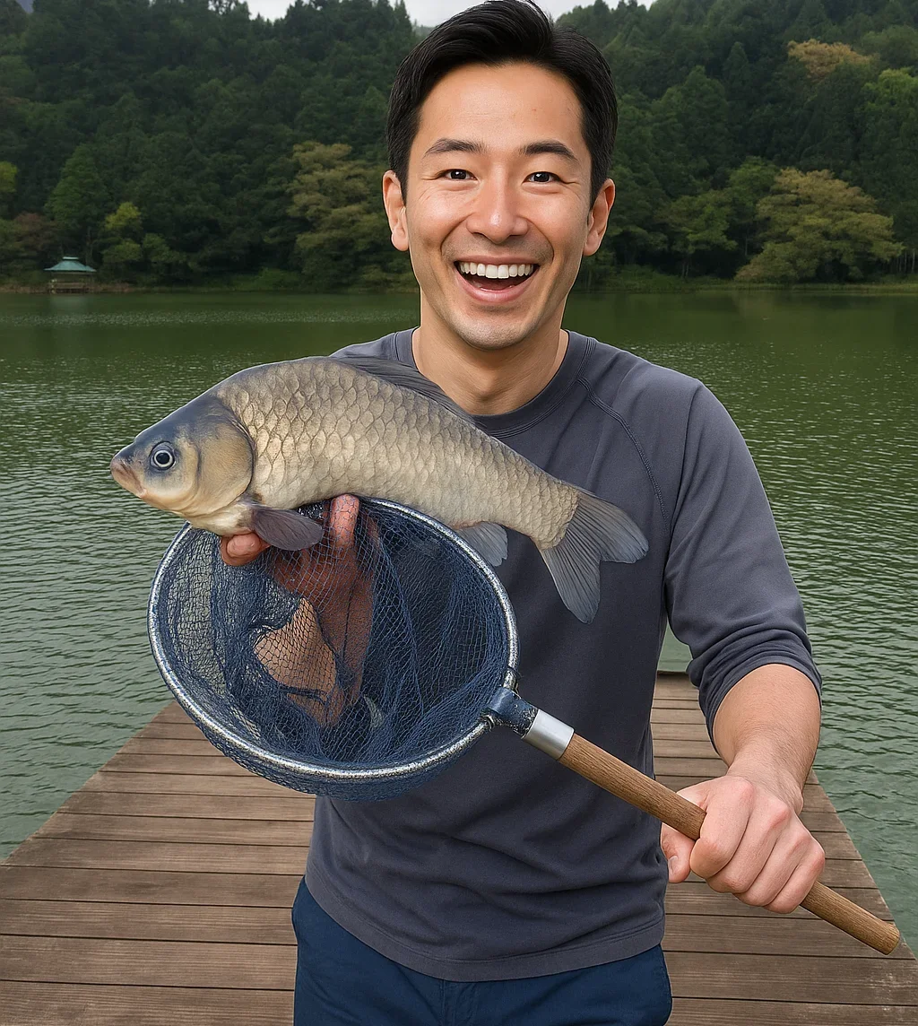 野守の池でヘラブナを釣る勝田