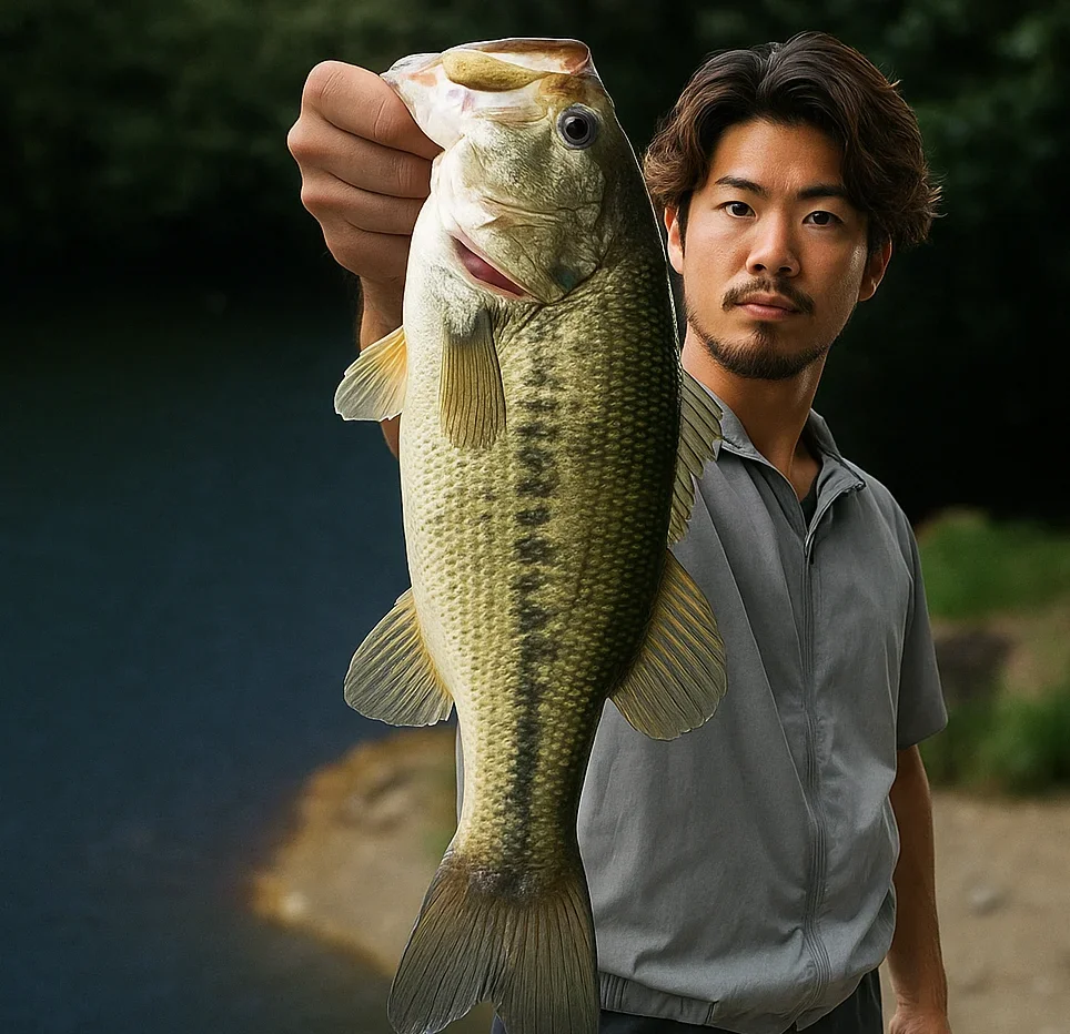 いなさ湖(都田川ダム)でバスを釣る澤田