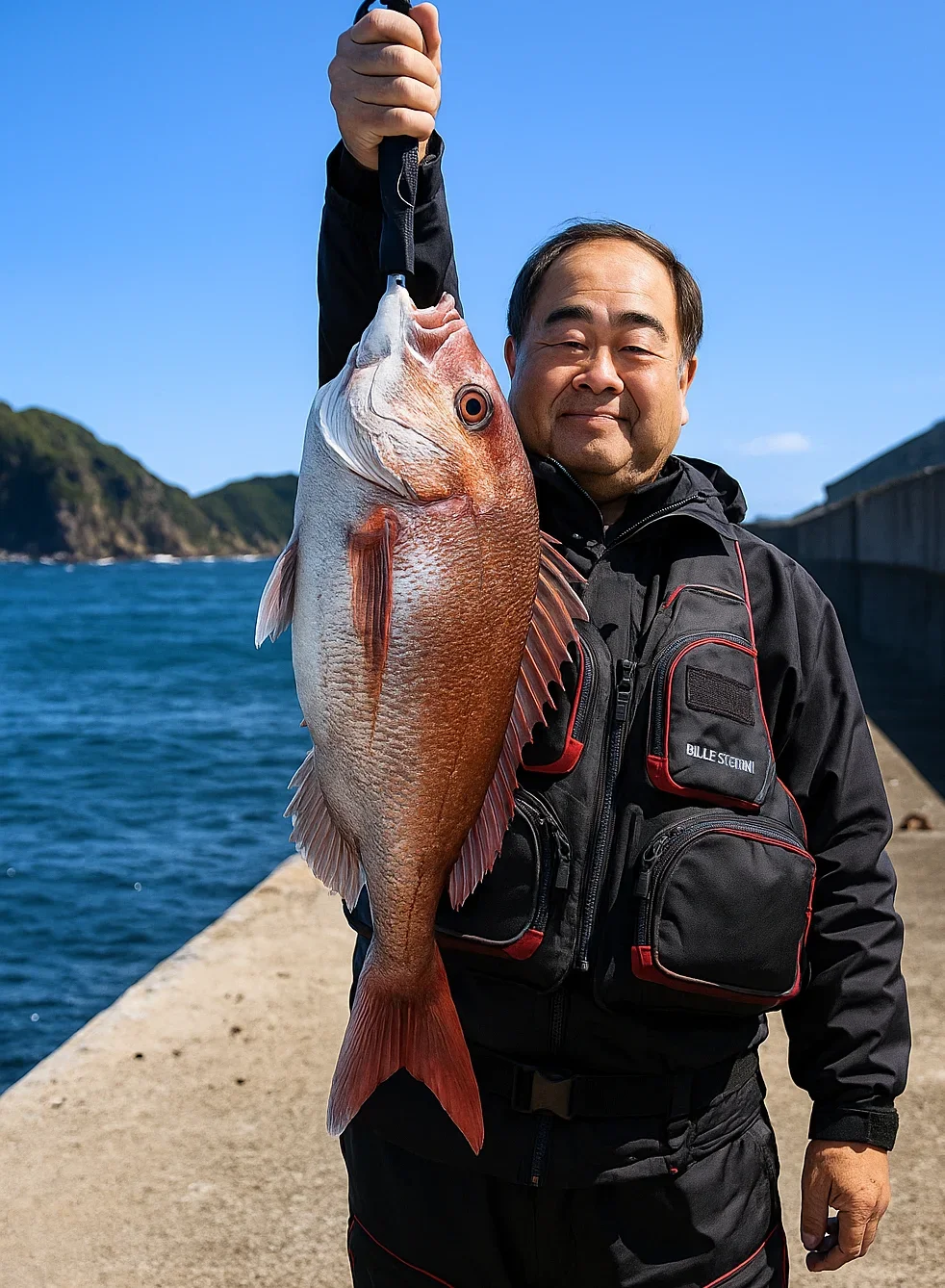 小浦一文字でマダイを釣る持田