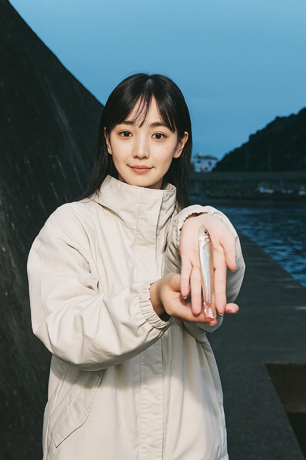 一本松漁港でキスを釣る国生