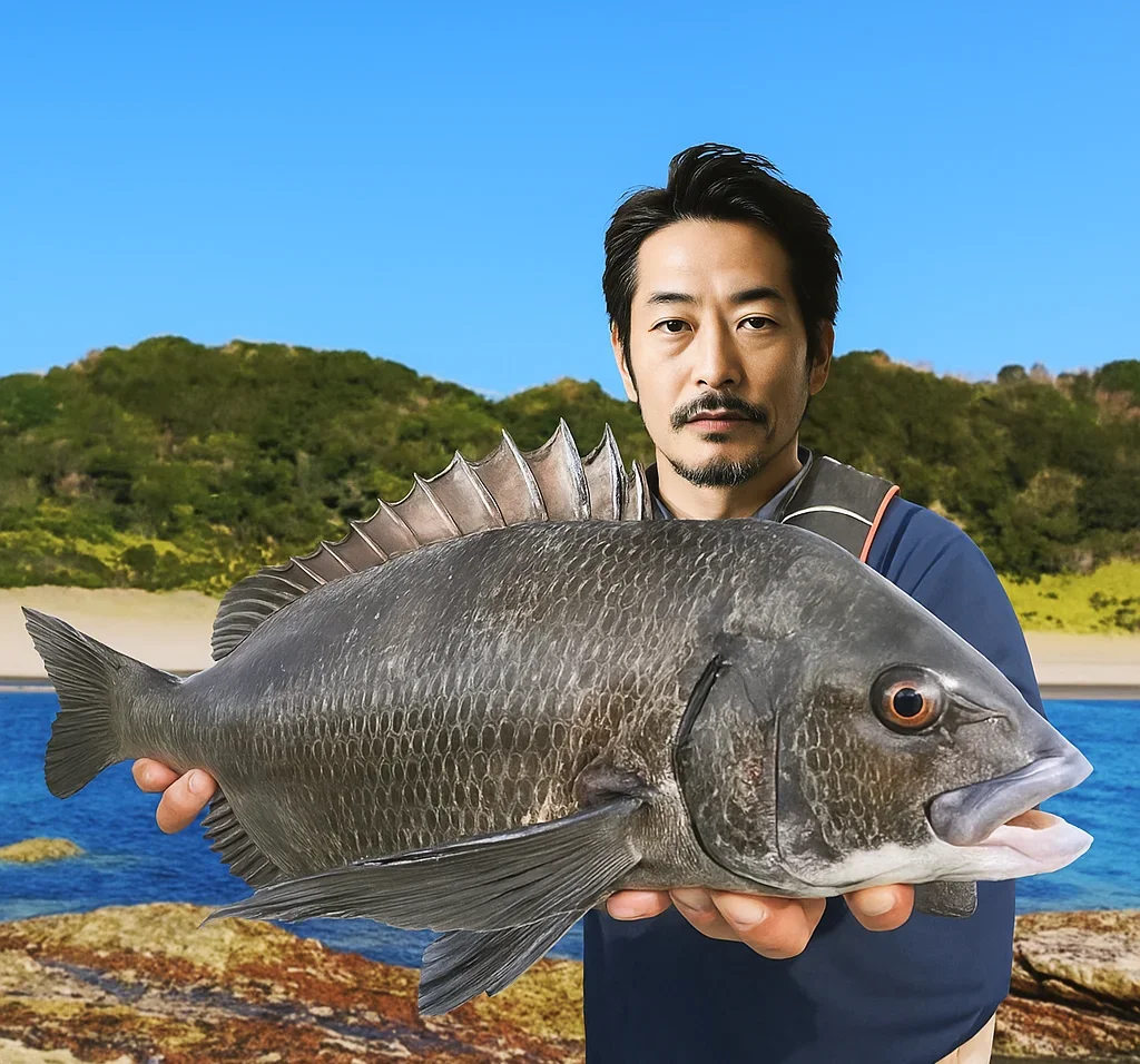 シガラミ磯でチヌを釣る佐々木