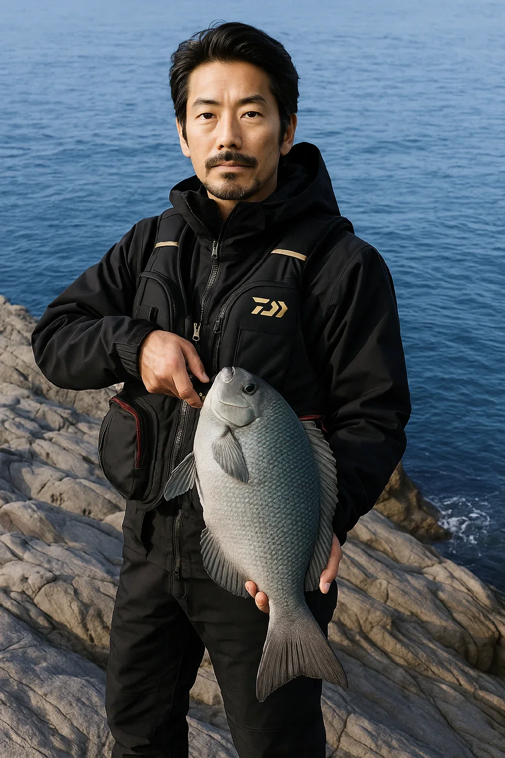 小石ノ鼻でグレを釣る佐々木