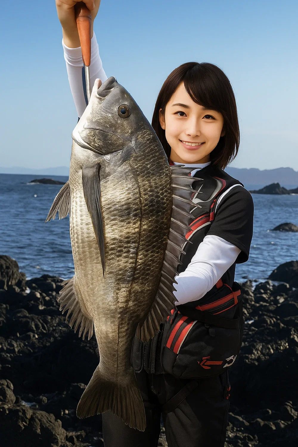 荒船海岸でチヌを釣る西岡