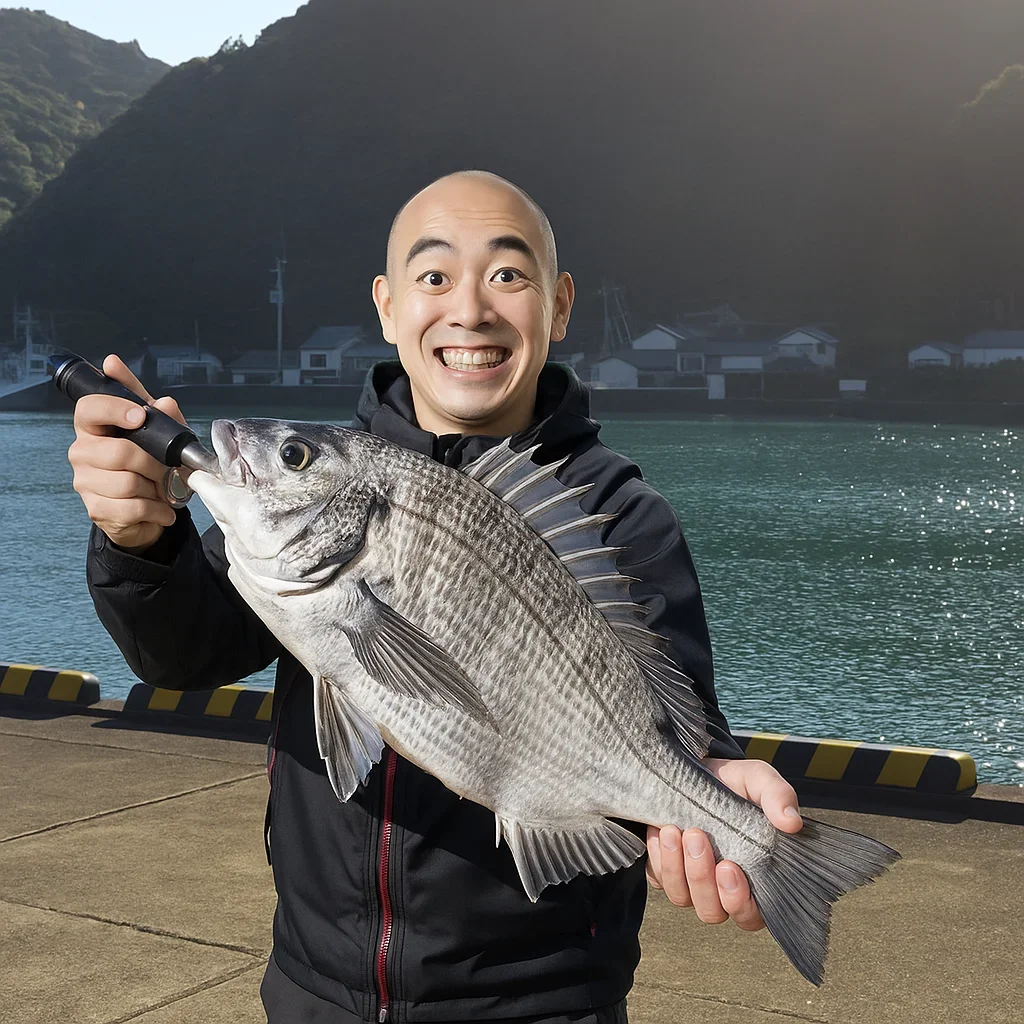 浦神湾でチヌを釣るがんだま君