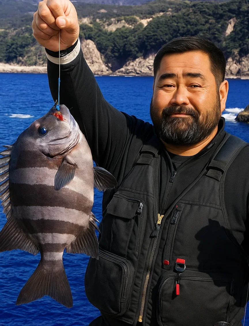 マブリカでイシダイを釣る楢崎