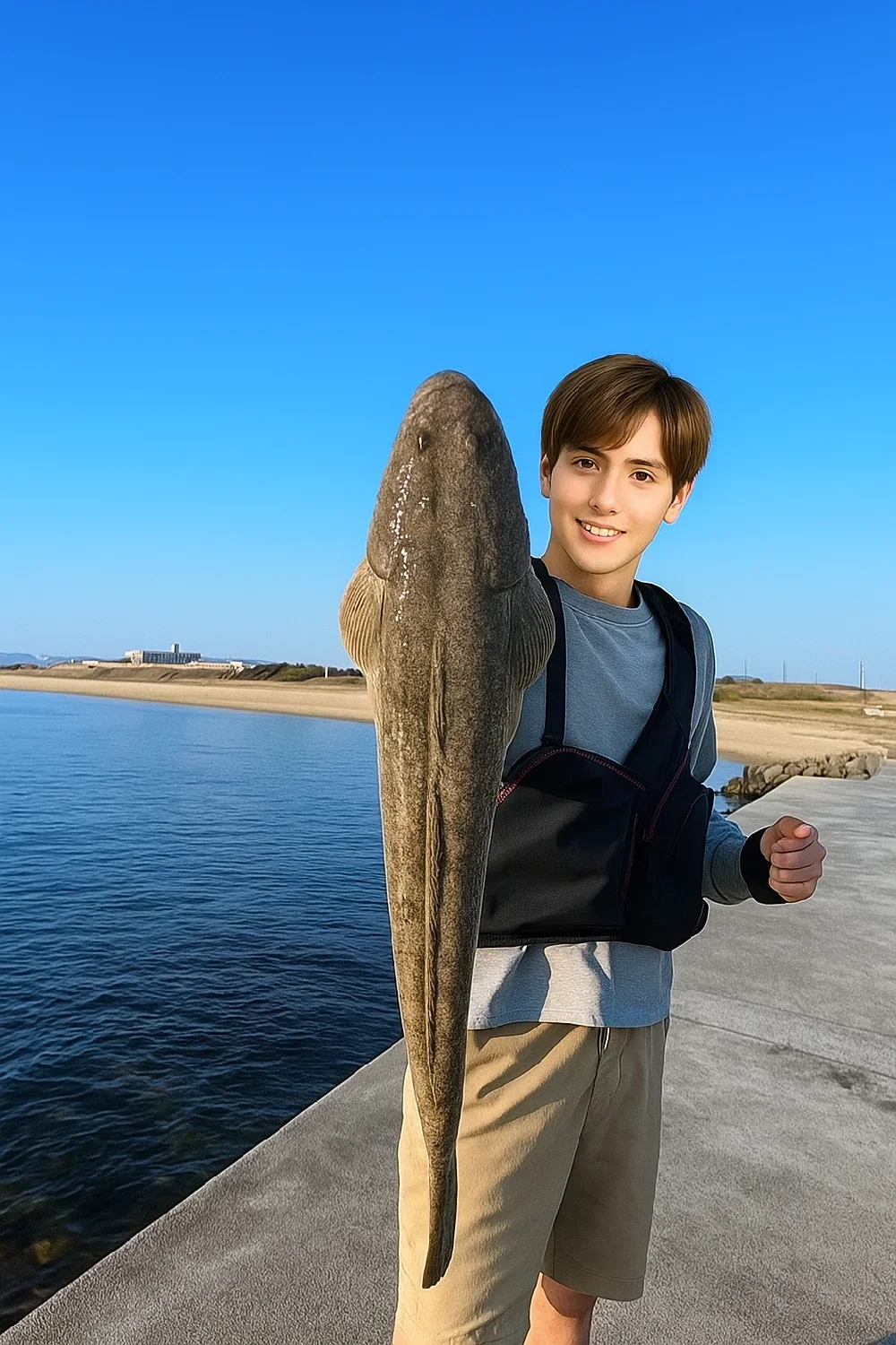 楠漁港でマゴチを釣る久良木