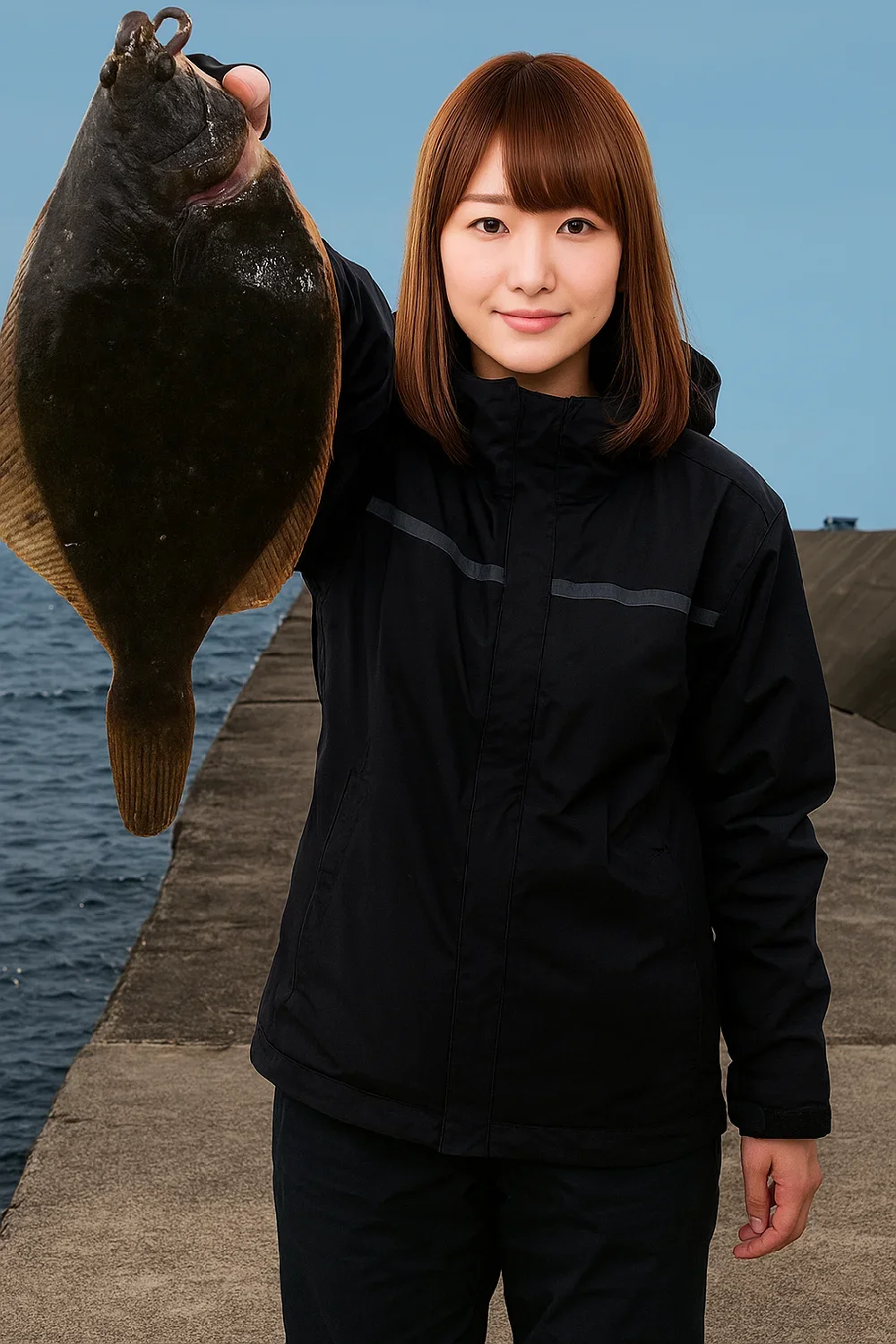 塩田新島でカレイを釣る山際