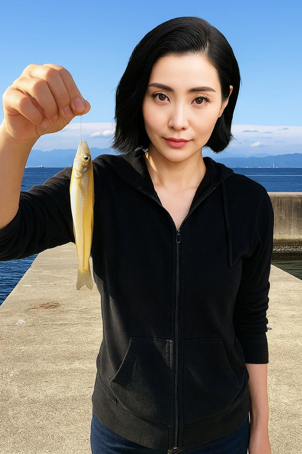 炬口漁港でキスを釣る八重田