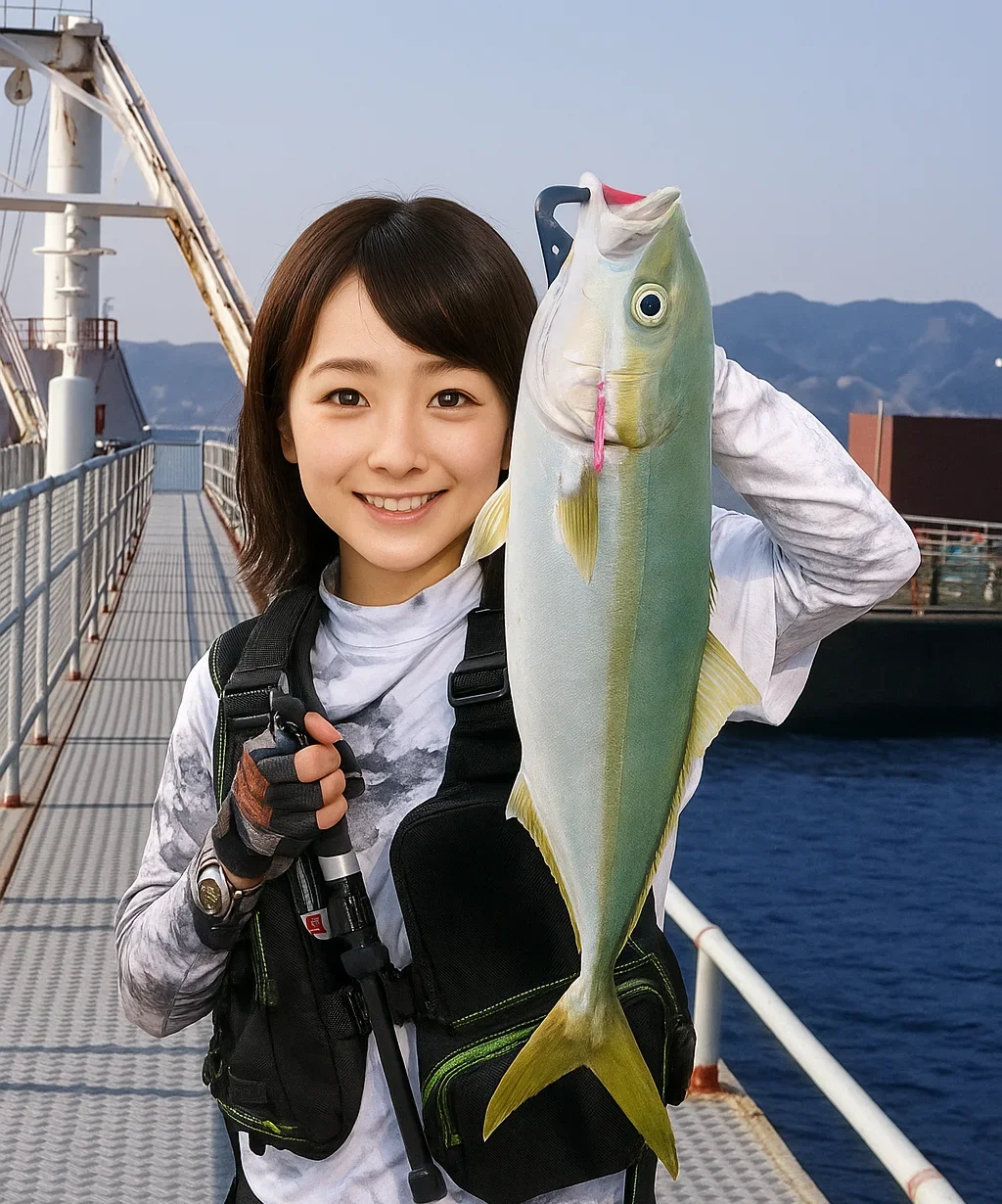 南あわじ市海づり公園で青物を釣る西岡
