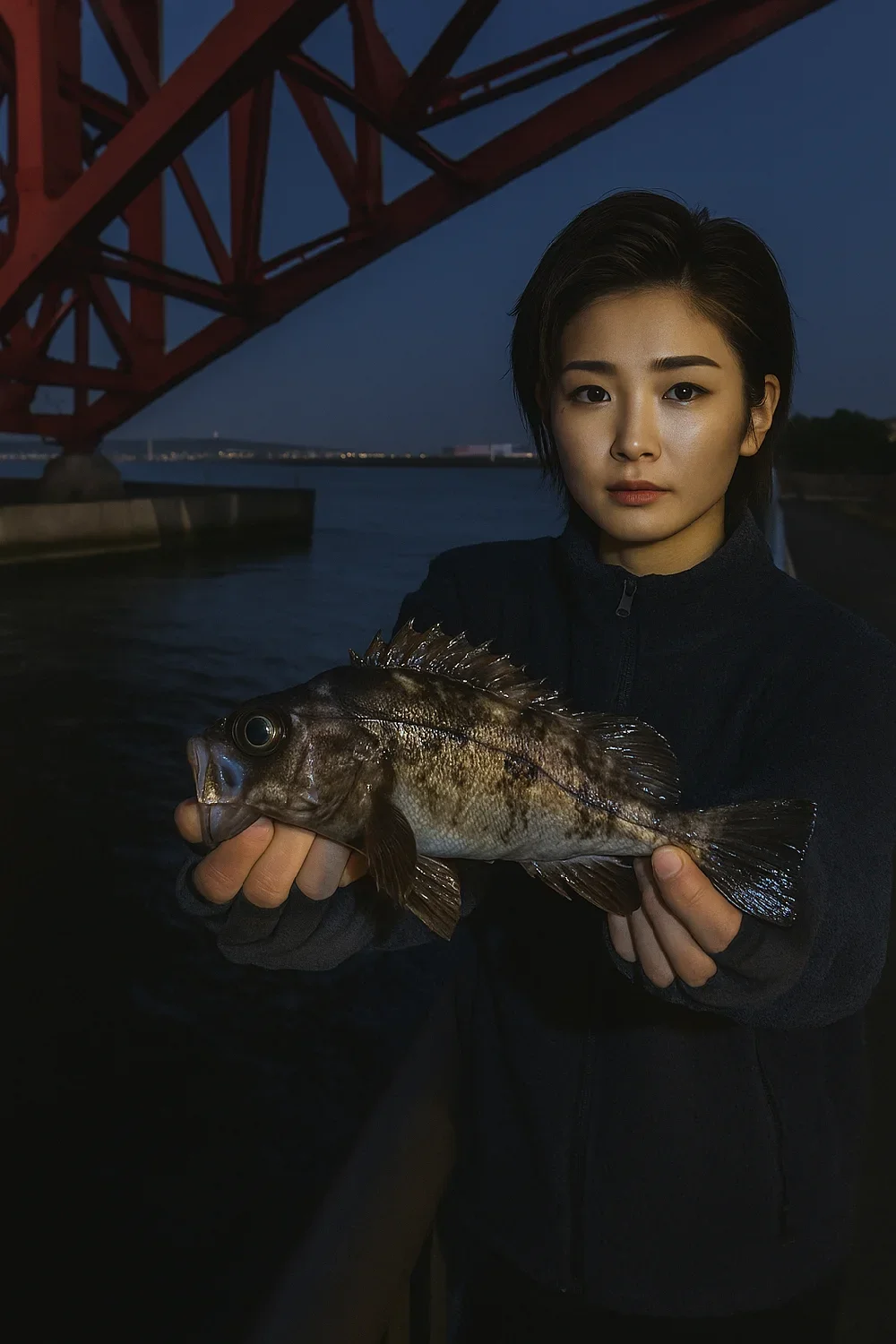 南港三角公園(港大橋臨港緑地)でメバルを釣る佐伯