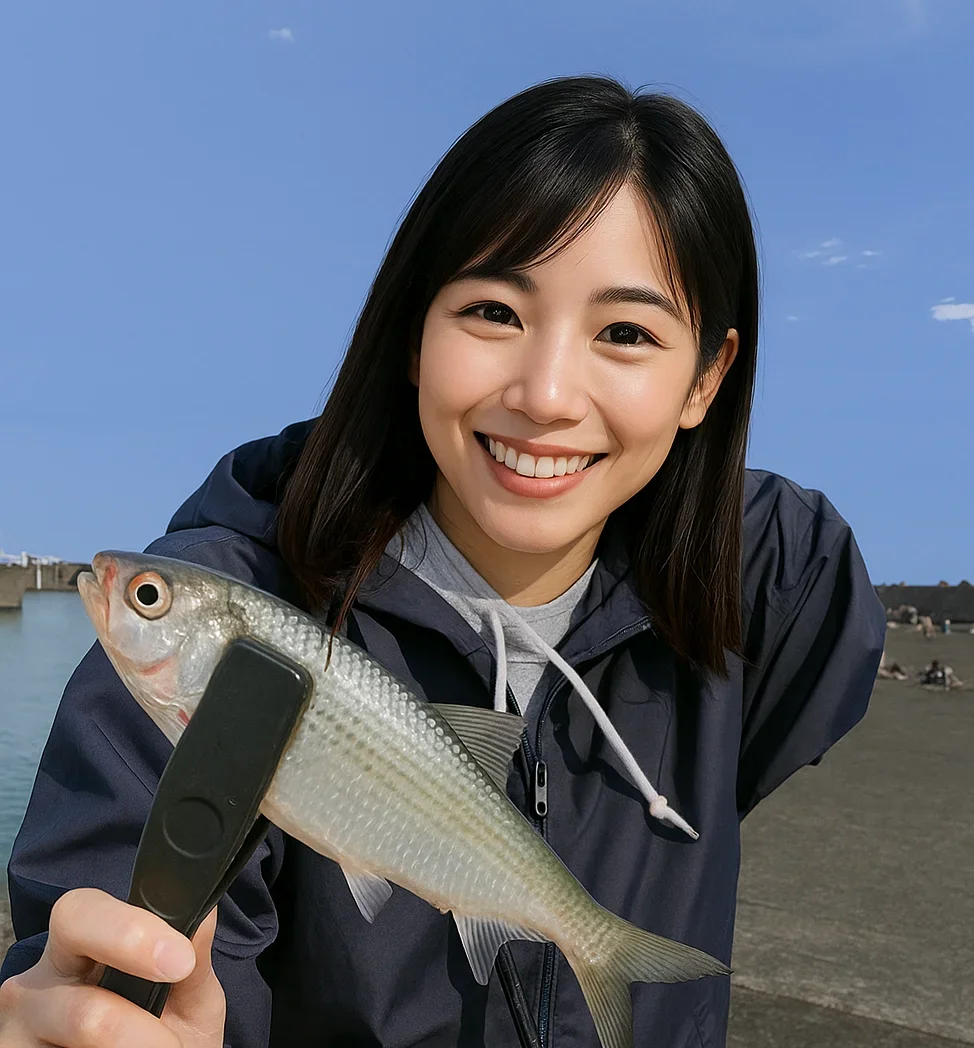 用宗港でコノシロを釣る黒川