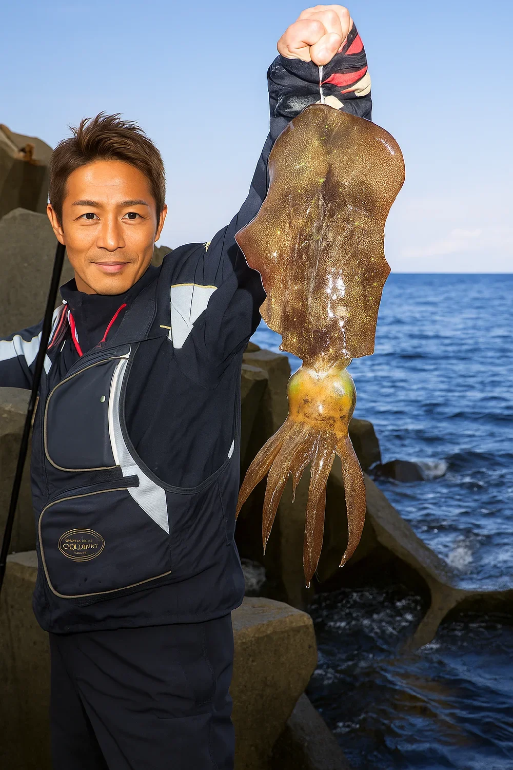 加尾漁港でアオリイカを釣る亀岡